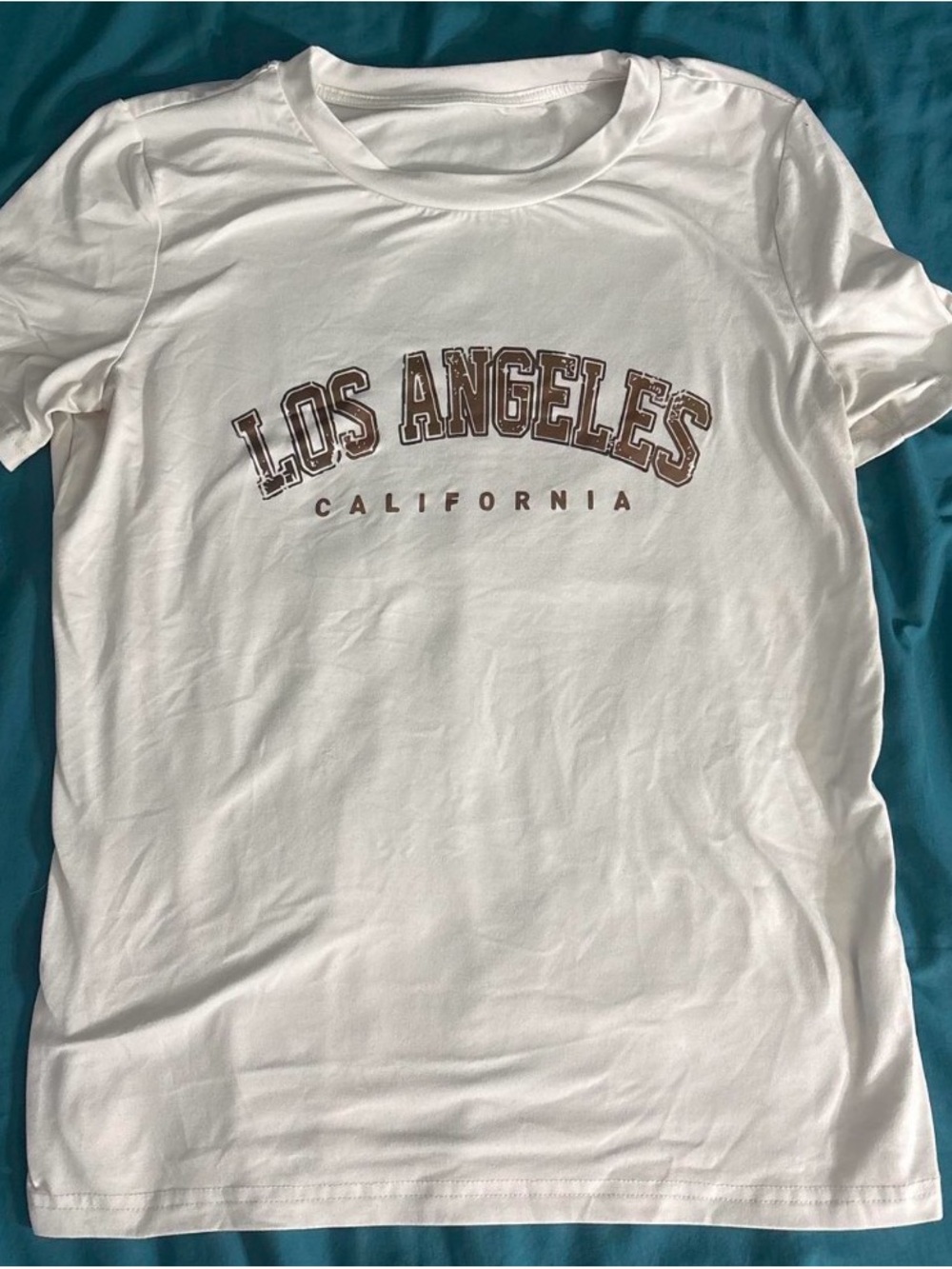 Los Angeles California Graphic Tee - White with Brown Print